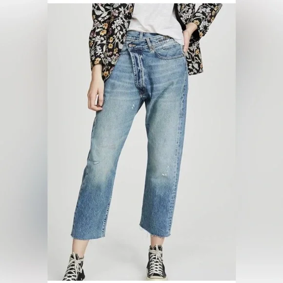 R13 crossover boyfriend jeans in Jasper - Picture 2 of 13